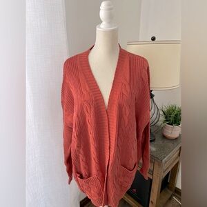 NWOT Pink Lily Cable Knit Cardigan Sweater
